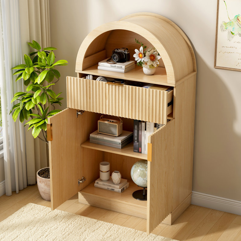 Armoire d'appoint cannelée de 43,7 po de hauteur à 2 portes