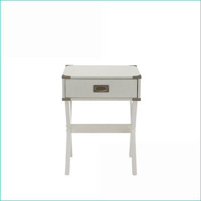 White Square Coffee Table with Storage Drawer - Space-Saving Living Room Accent Table, 40lbs Top Weight Capacity