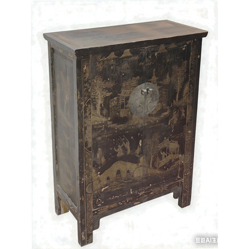 Chinese Chinoiserie-Style Landscape Cabinet