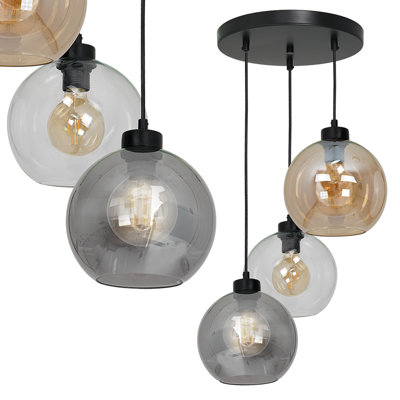Aman 3 - Light Black Cluster Pendant