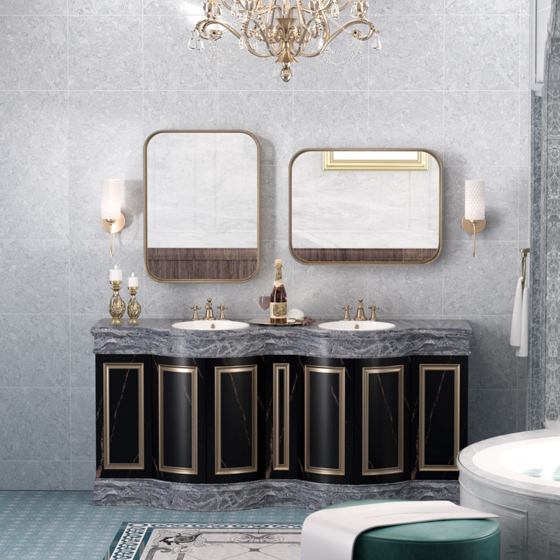 Miroir d'appoint Tyro, Bronze, 24 po x 18 po, Rectangulaire