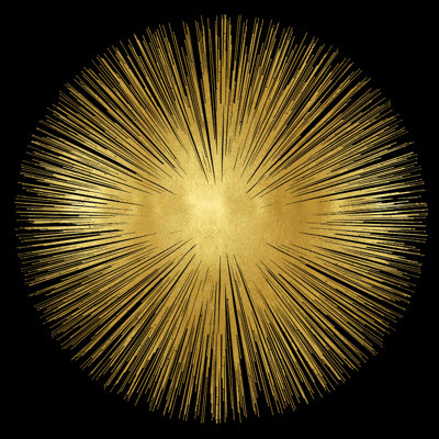 Sunburst On Black I 1 Piece Wrapped Canvas Wall Art