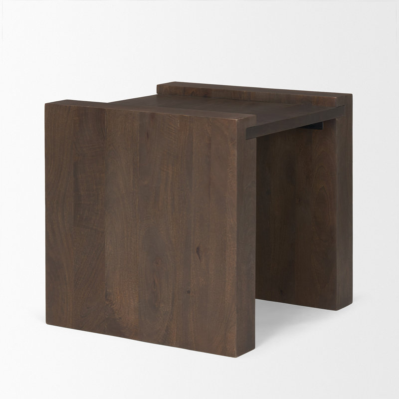 Wesson Light Brown Wood Accent Table, Brun foncé