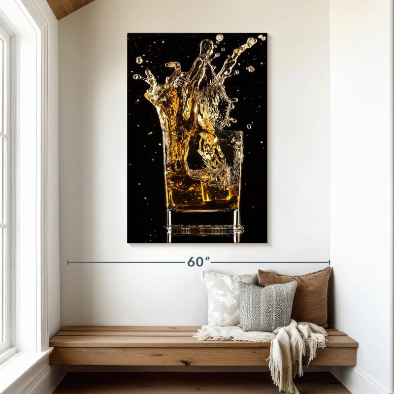 Yarlin éclaboussant du whisky glacé, H 48 po x l 32 po