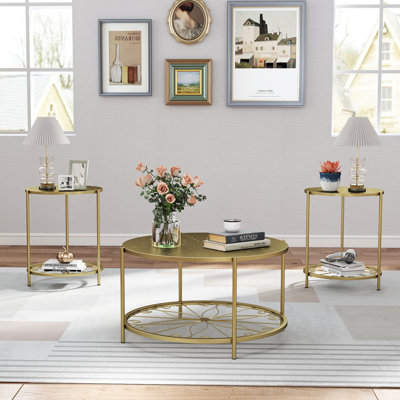 3 - Piece Metal Table Set, Waterproof Tables for Indoor and Outdoor by Mercer41