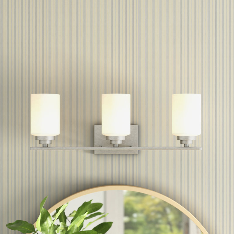 Éclairage pour salle de bain 3 lumières Berner, Nickel satiné