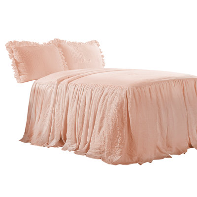 Reyna Microfiber Ruffle Skirt Bedspread Set