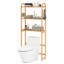 Tablette de rangement en bambou au-dessus de la toilette avec tablette réglable à 3 niveaux