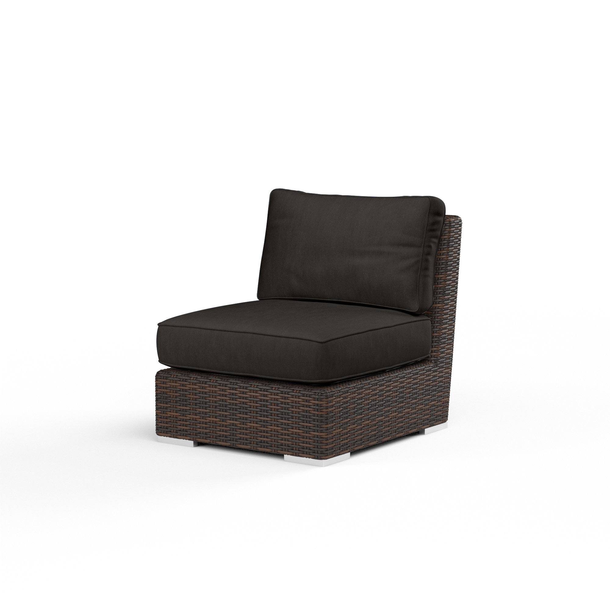Naomie Armless Patio Chair with Sunbrella® Cushions, Spectrum Carbon Sunbrella® Plainweave