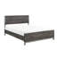 Lit double de style moderne, gris brunâtre et argent antique, tête de lit, rails inclus