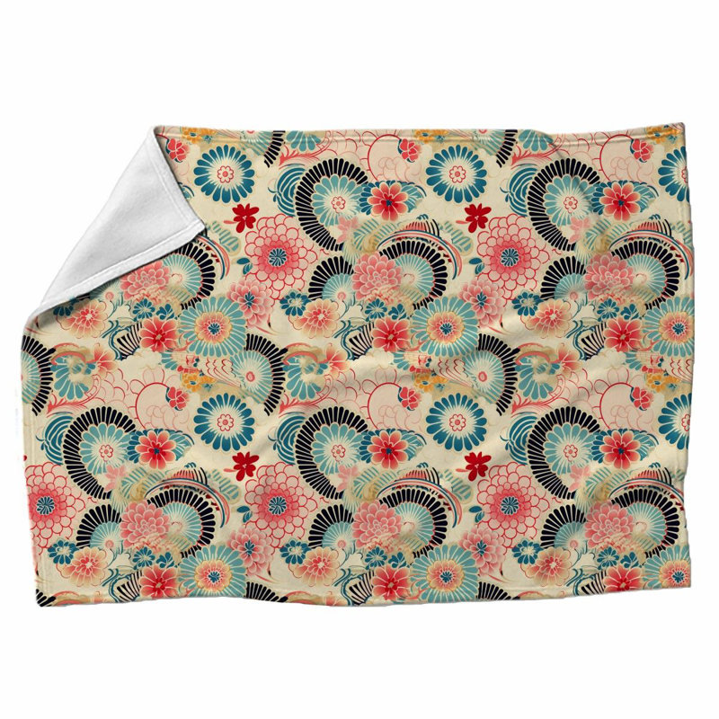 Machine Printed Throw Blanket, 51" W x 60" L