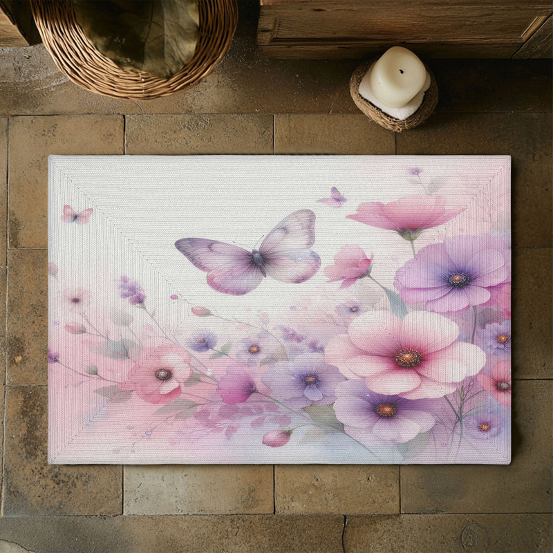 Tapis tressé Butterfly Bloom, Rectangulaire 3 pi x 5 pi