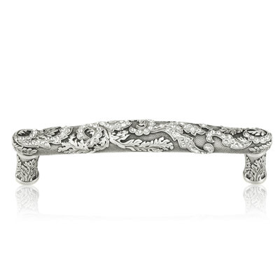 5” C TO C GLENDALE COURT PULL; CLEAR CRYSTAL MATTE SILVER FINISH