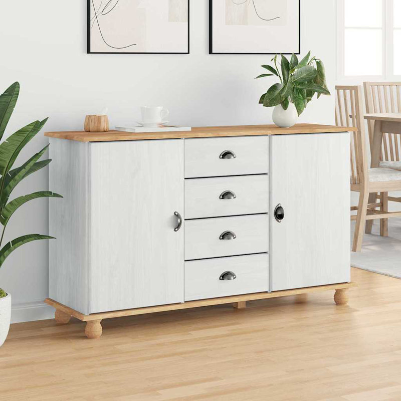 133.5cm Solid Wood Sideboard, White