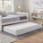 Nevaeh Transitional Solid Wood Twin Trundle Unit with Supportive Slats & Under-Bed Storage Capability