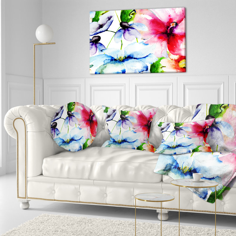 Coussin Watercolor Flowers Everywhere