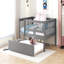 Lit de jour double en bois avec couchette et garde-corps, gris-931889288-931889295