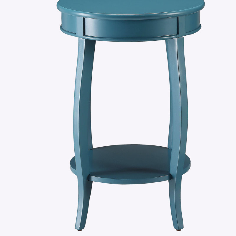 Table d'appoint circulaire vert émeraude avec base, Sarcelle