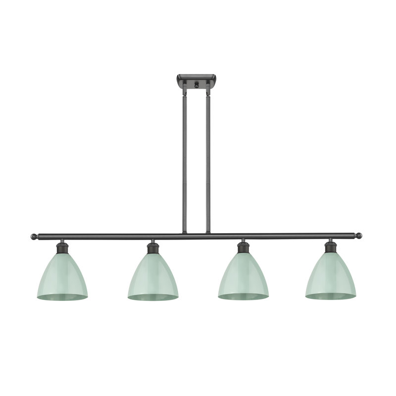 Luminaire suspendu 4 lumières pour îlot de cuisine, Écume de mer, Bronze huilé