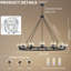 15-Light 59" Dimmable Wagon Wheel Glass Shade Chandelier-111216071