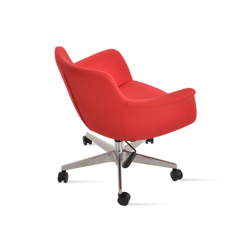 Bottega Lounge Office Chair, Era Red, Chrome