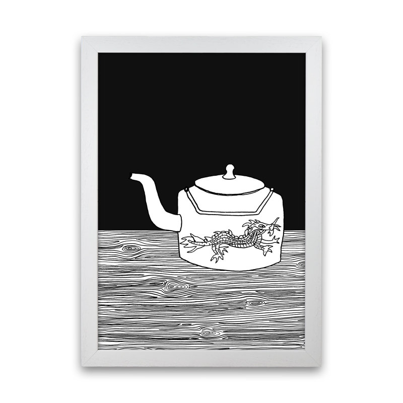 Bhutan Teapot by Carissa Tanton - Print, White Framed, 34cm H x 25cm W x 3cm D