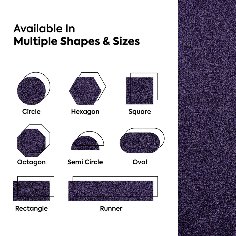 Modern Plush Pet and Kids Friendly Solid Color Purple Area Rugs, Stain & Fade Resistance, Perfect for Living Room, Dining Room, Bedroom, Playroom and Kidsroom, Event, Wedding, Amberjo Binded Rug