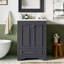 Ensemble de meuble-lavabo autoportant avec cadre en bois massif 24 po Hamud-341366617