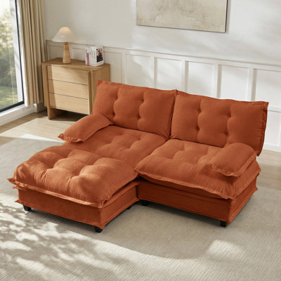 77 Inch L Shaped Modern Sofa with Modular Design, Chenille Upholstery, and Comfy Lattice Seat Cushions for Versatile Living Spaces