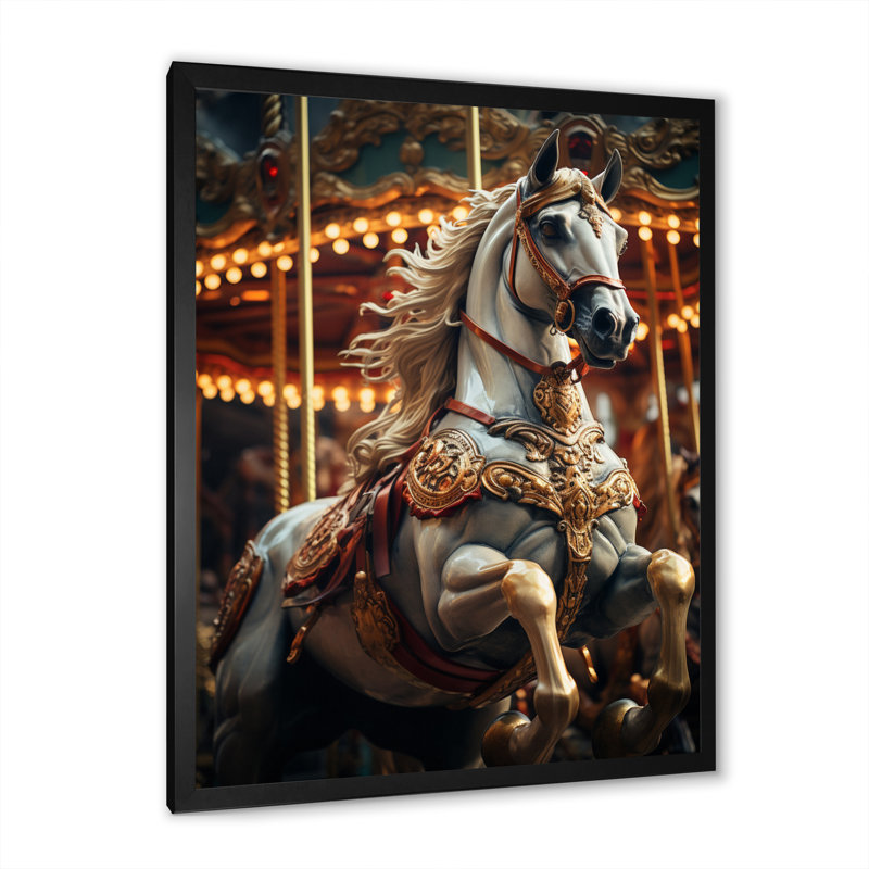 Xanda Carousel Carousel Carousel, reproduction d'art sur toile, Cadre photo noir, H 20 po x l 12 po x P 1 po