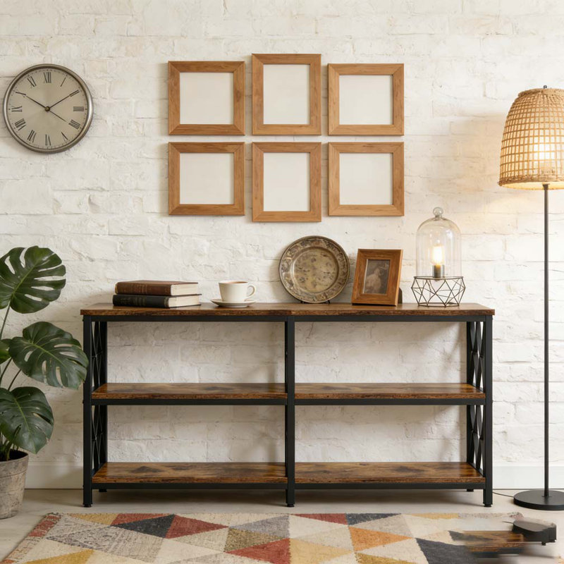 Table console à 3 niveaux pour vestibule de salon industriel
