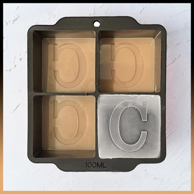 Custom Letter C Monogram Ice Cube Mold – 2 Inch Large Initial Silicone Ice Tray, Perfect Personalized Gift (Great For Cocktails, Whiskey & Beverages),