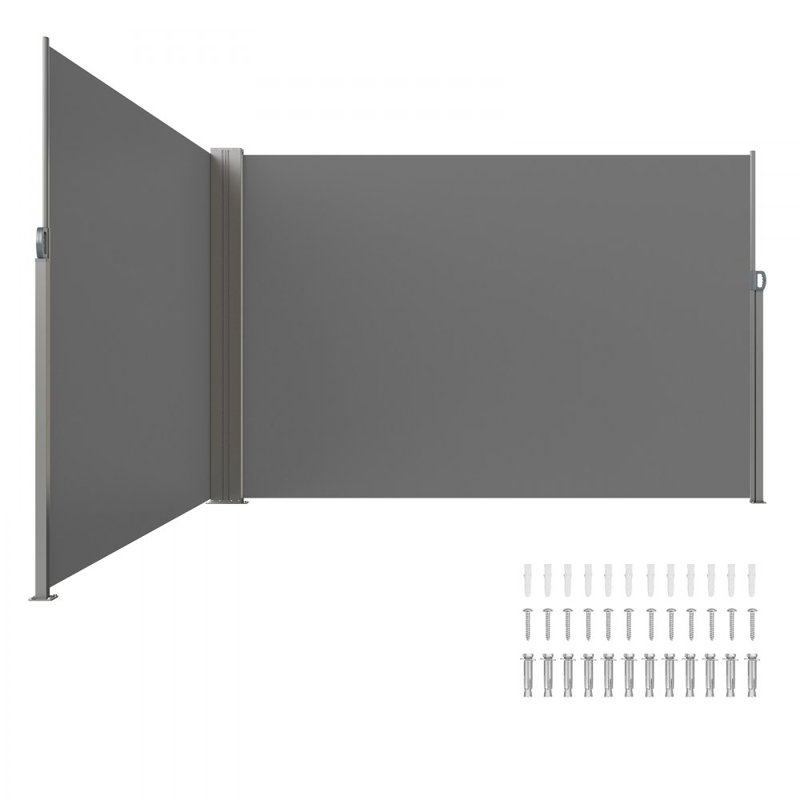 Manual Retraction Side Awning in Beige, Gray, 19.7' H x 6.56' W