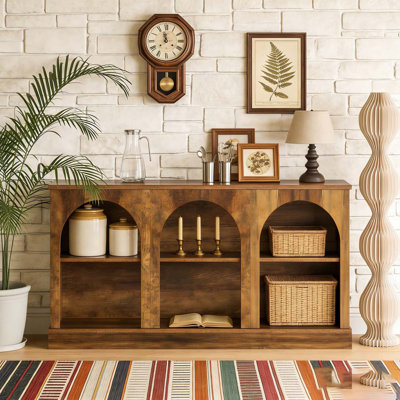 Farmhouse Entryway Table with 3 Tier Storage