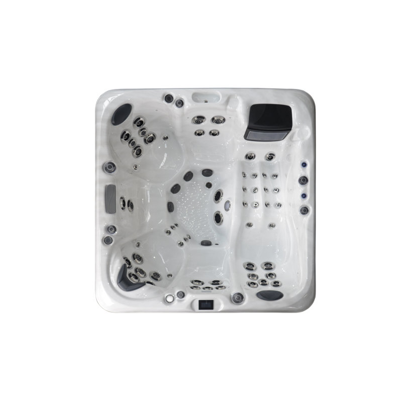 Spa standard carré en acrylique avec ozonateur pour 6 personnes - 93 personnes, Moka, Marbre argenté