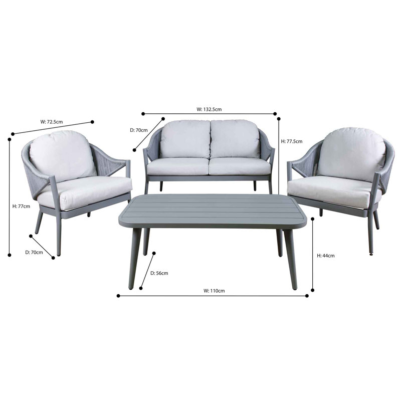 Fernelius Metal 4 - Person Seating Group with Cushions