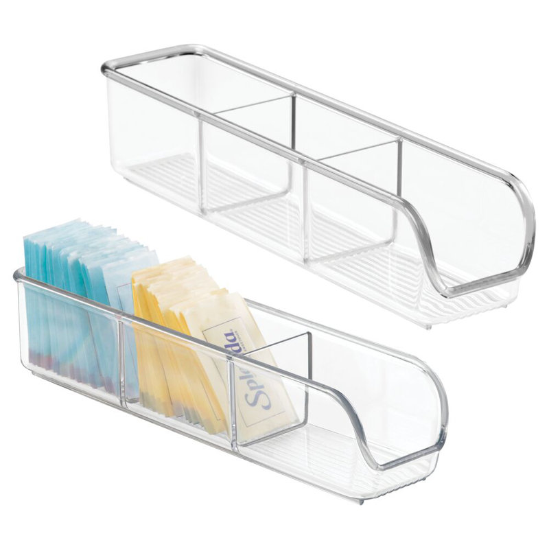 Ensemble de 2 sachets de sucre et porte-sachet de thé iDesign - transparent