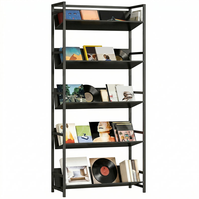 174cm H x 80cm W Steel Bookcase, Black