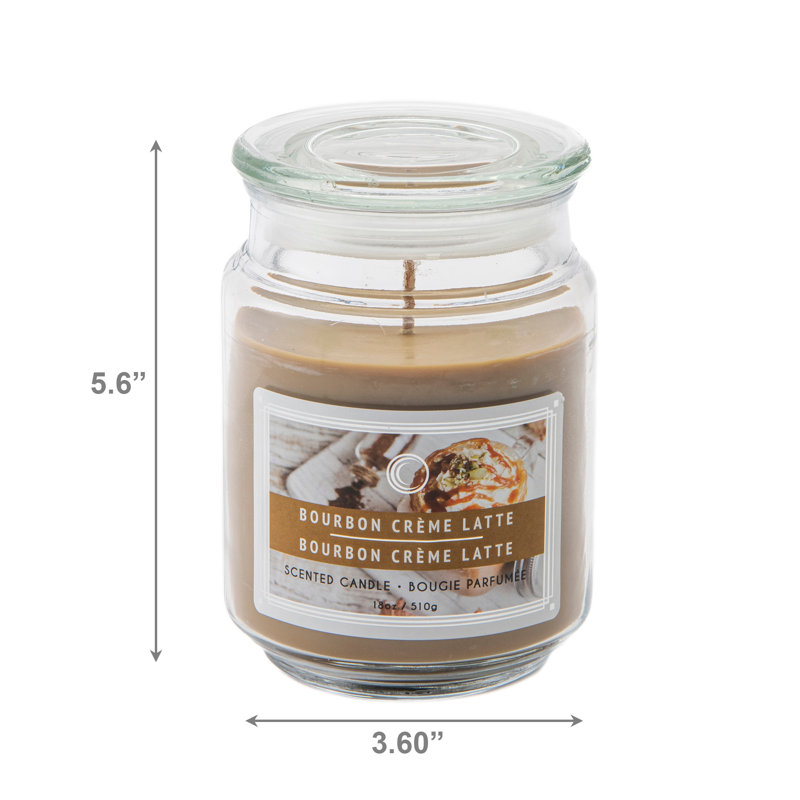 Ensemble de 2 pots parfumés avec couvercle en verre 18 oz. Haight, Bourbon crème au lait