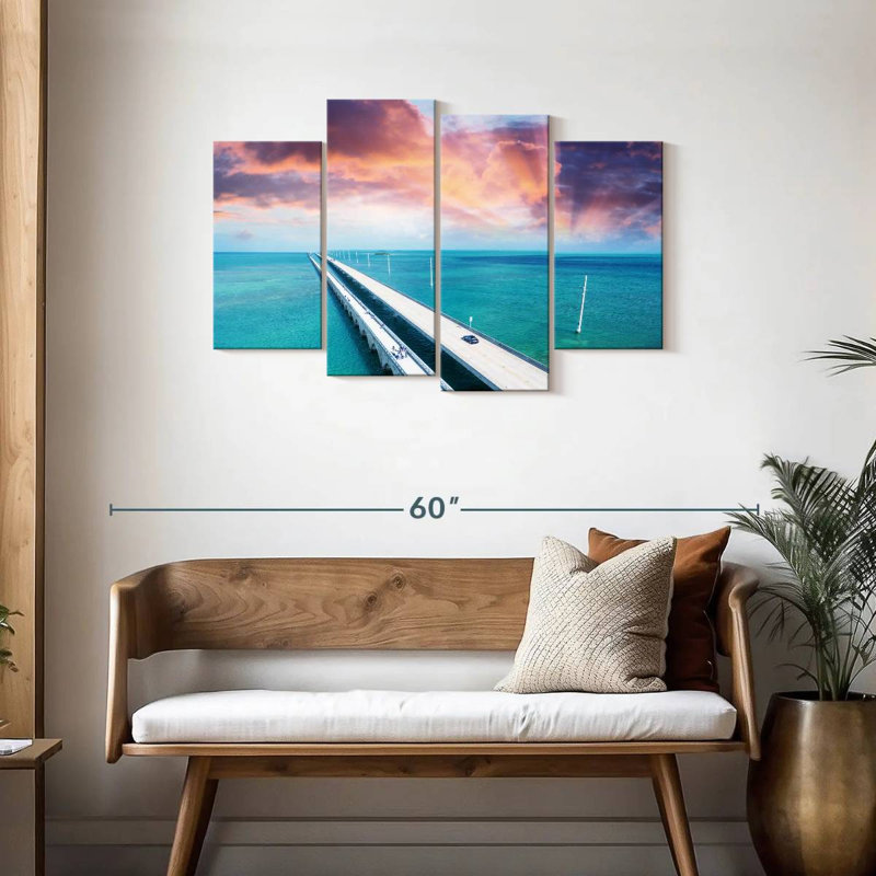 Lilie coucher de soleil sur le pont des sept milles, H 27 po x l 43 po