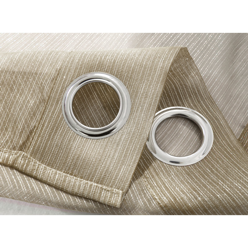 Agathla Sheer Grommet Single Window Curtain Panel, Taupe, 54" W x 84" L
