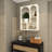 Cream Wooden Geometric 4 Cubby Room Wall Shelf with Arched Block Shapes