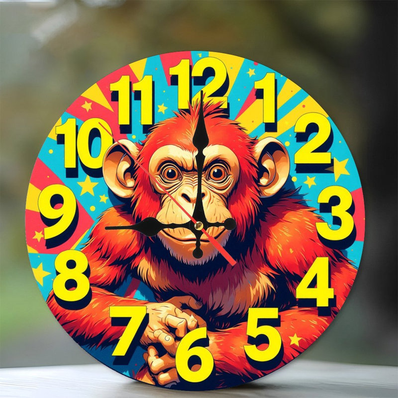 Horloge de singe colorée