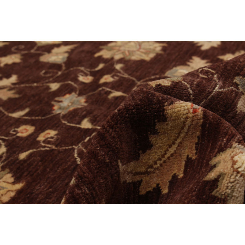 Tapis unique en laine noué à la main style Chobi des années 2010 de 6 pi 4 po x 8 pi 10 po brun / beige Penelererose