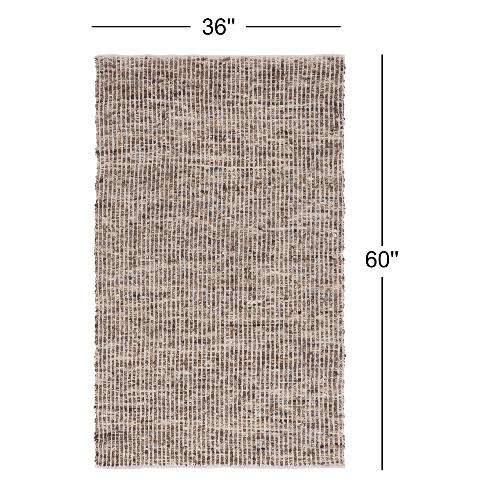 Murdock Ivory Taupe Jute Rug, Rectangle 3' x 5'
