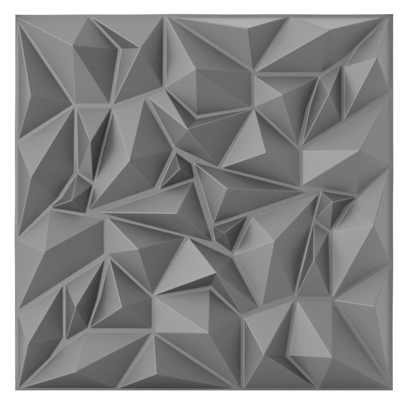 3D Wall Panels With Adhesive Included 19.6" Diamond Prestige Design Wall Paneling, Matte Silver