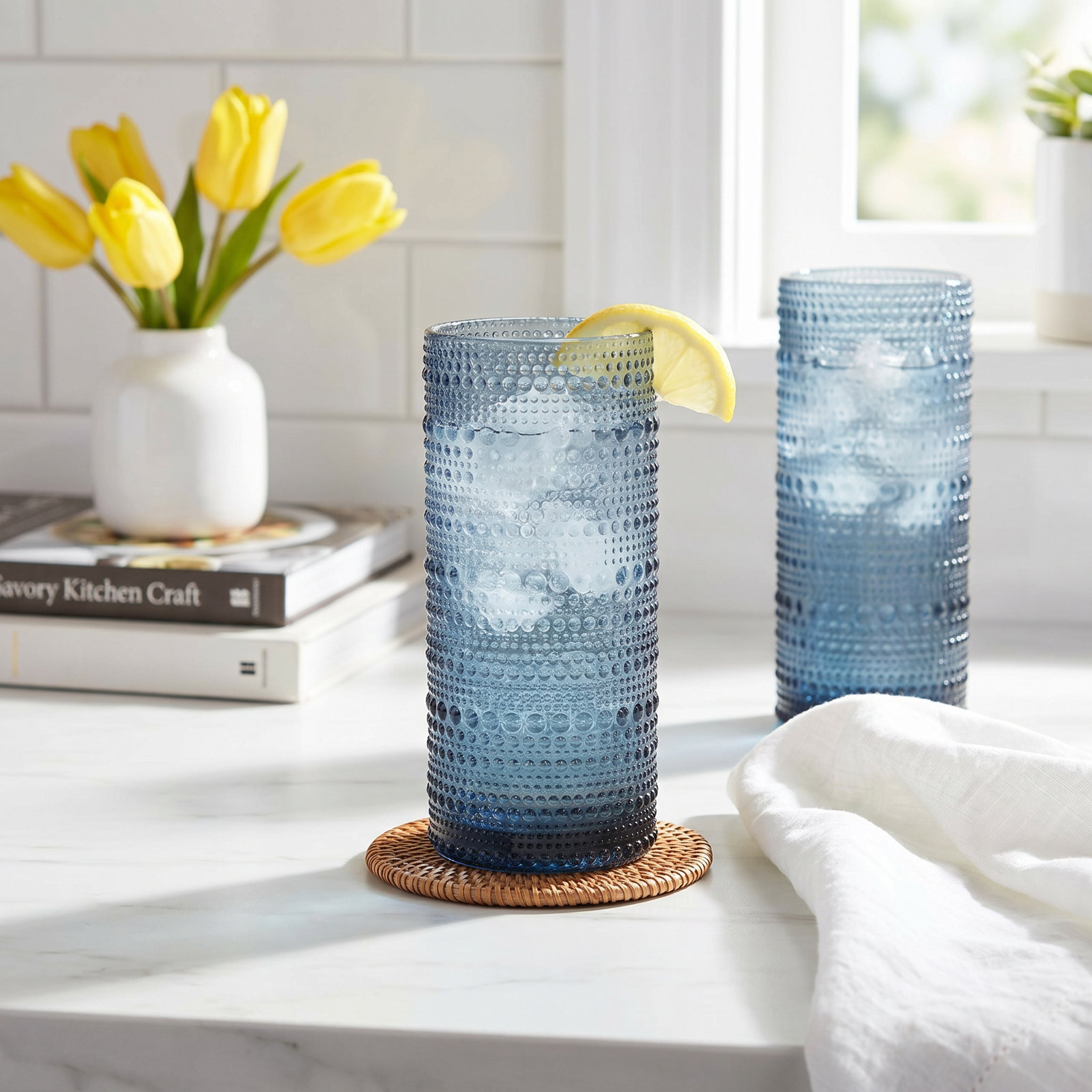 Jupiter Highball Glass, Cornflower Blue
