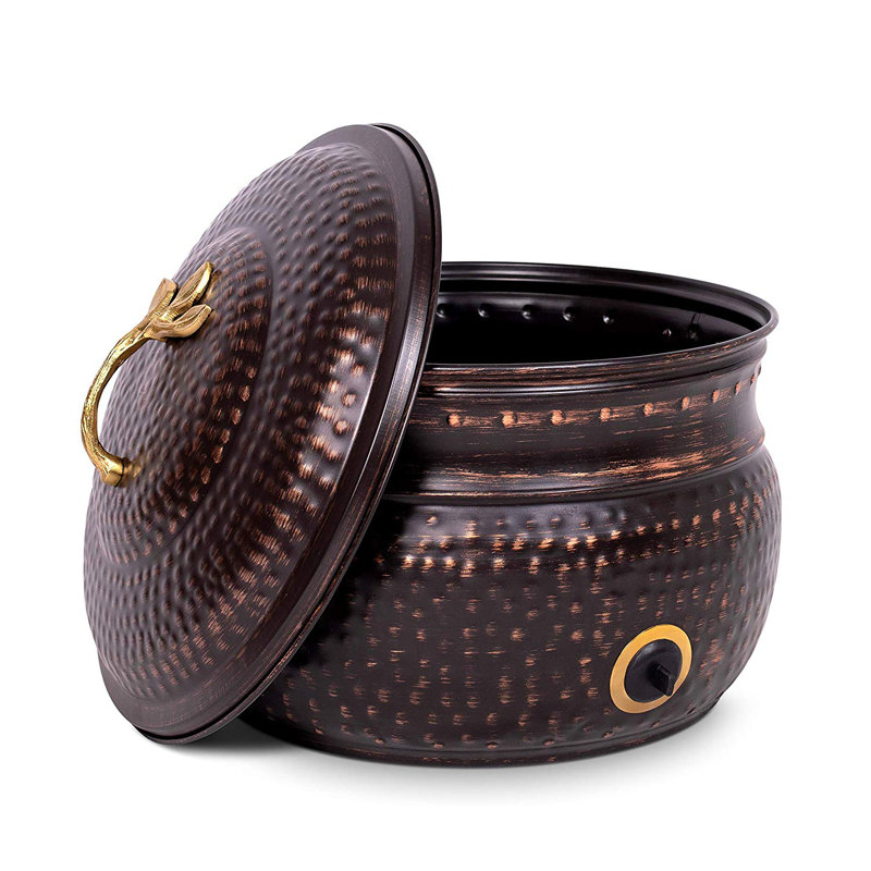 Metal Container Hose Pot, Brown