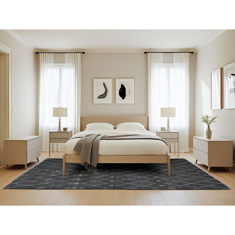 Tapis beige / noir Bottorff, Rectangle 5 pi x 8 pi