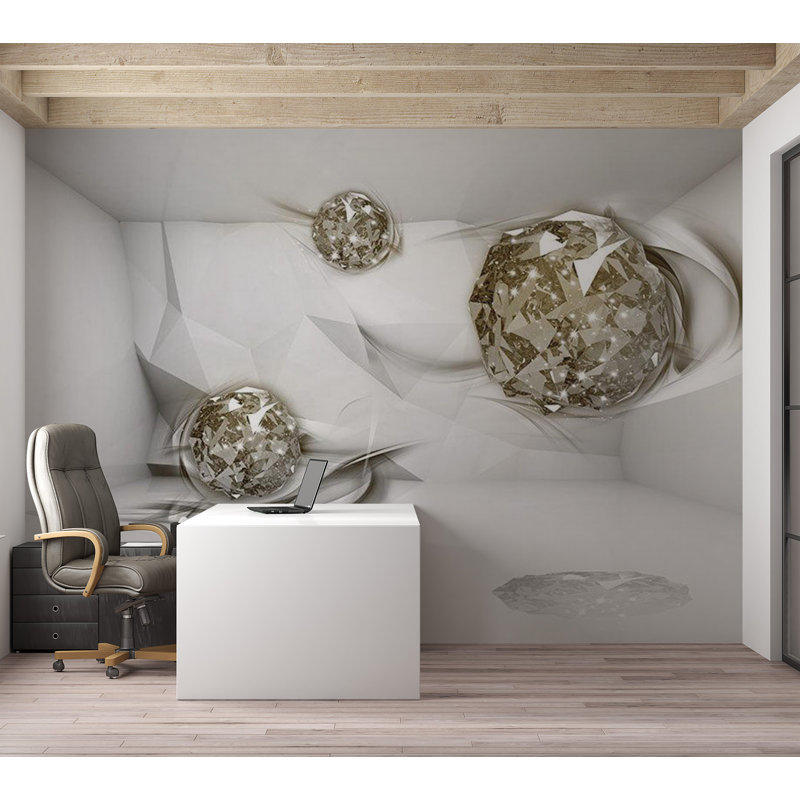 Murale Peel & Stick 3D Illusion - Diamants abstraits, L 68 po x l 96 po